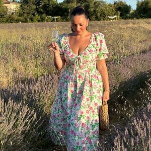 Hill House ‘Ophelia’ pink roses dress